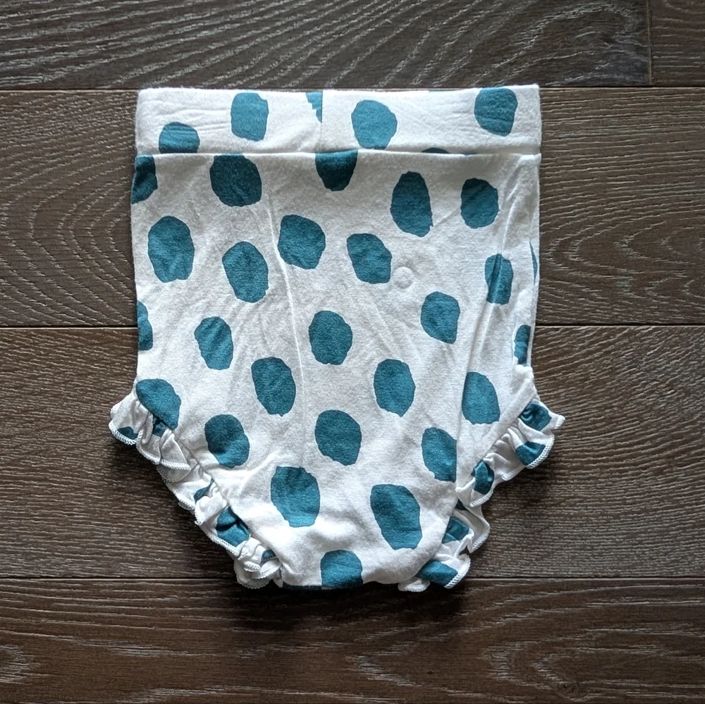 3/$15 - Spearmint Love Polka Dot Ruffle Bloomer Size 12-18 Months